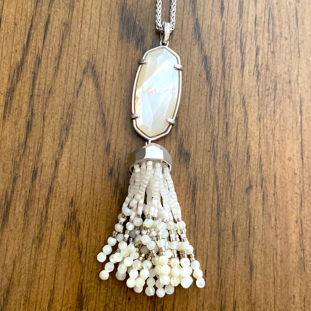Kendra Scott white tassel necklace